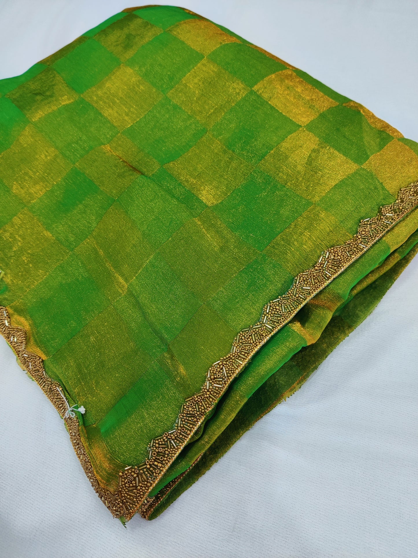 Bitiyaa Beads and Stones Tissue Jimmy-Choo Saree