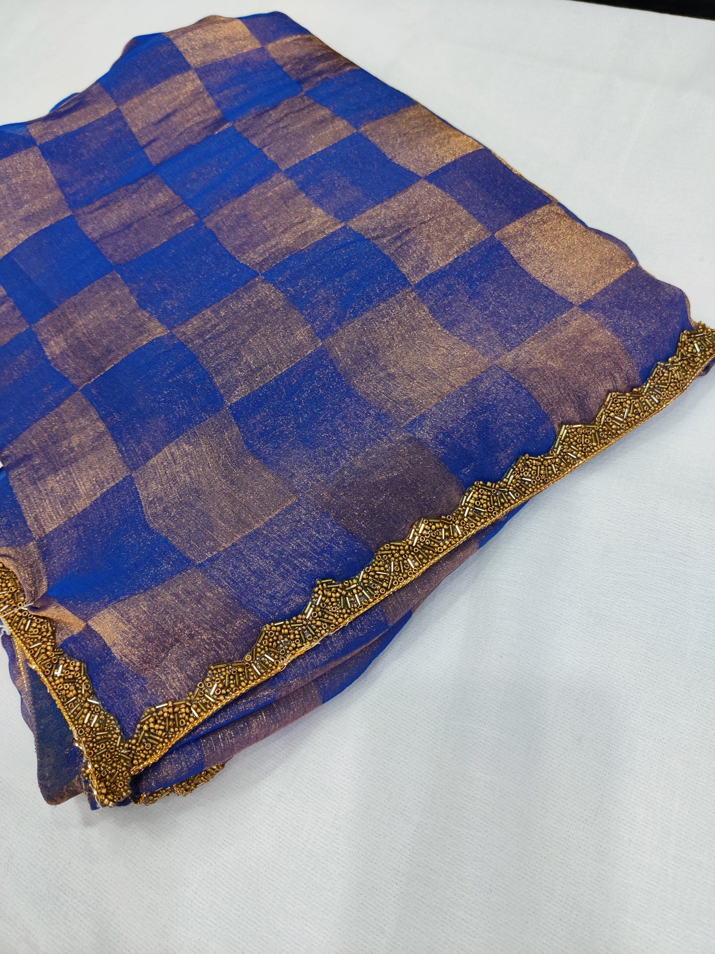 Bitiyaa Beads and Stones Tissue Jimmy-Choo Saree