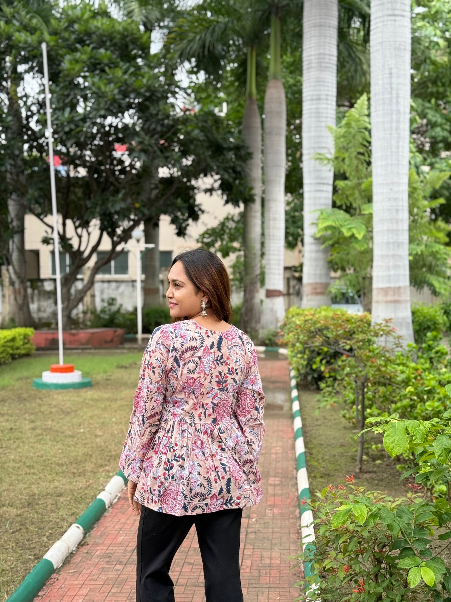 Bitiyaa Floral Printed Top With bell Sleeves