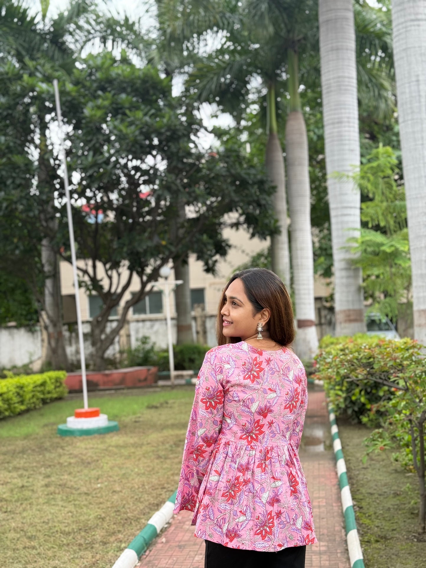Bitiyaa Floral Printed Top With bell sleeves