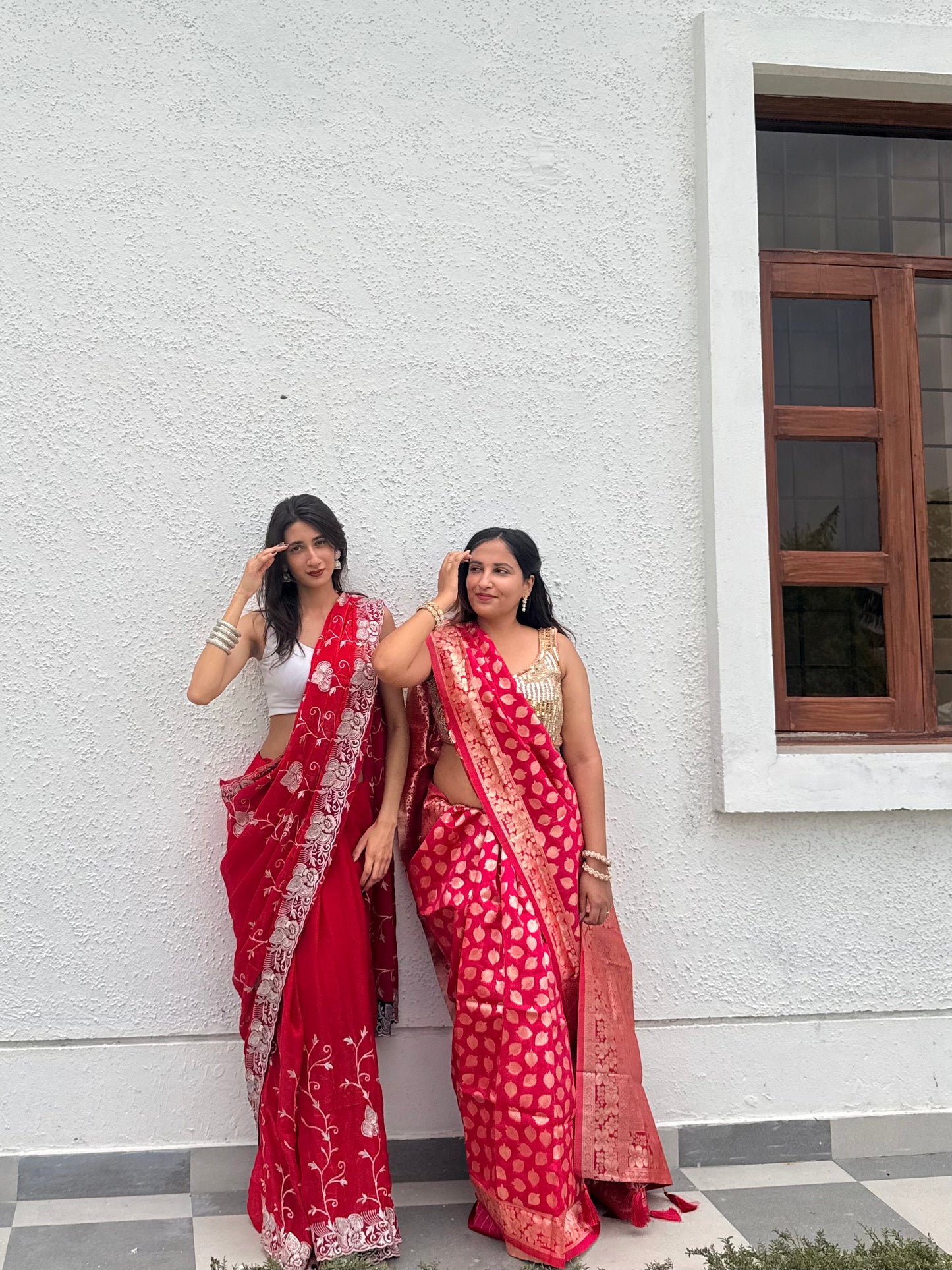Magenta Embroidered Fendi Saree