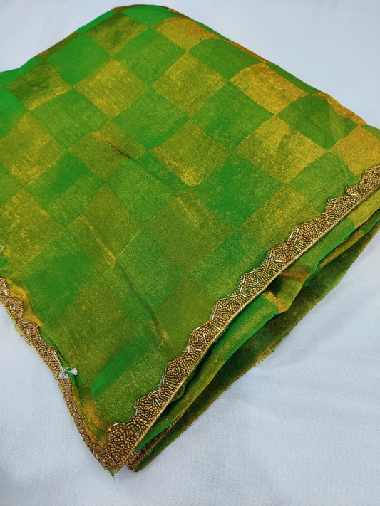 Bitiyaa Beads and Stones Tissue Jimmy-Choo Saree