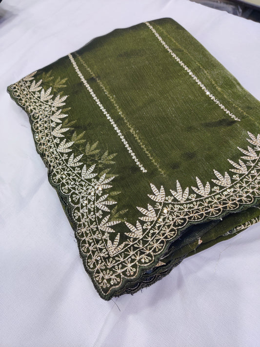 Bitiyaa Golden Embroidered Saree