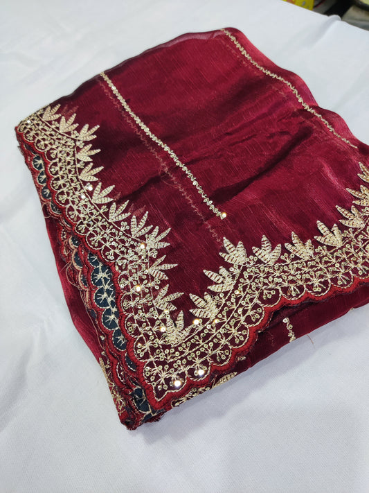 Bitiyaa Golden Embroidered Saree