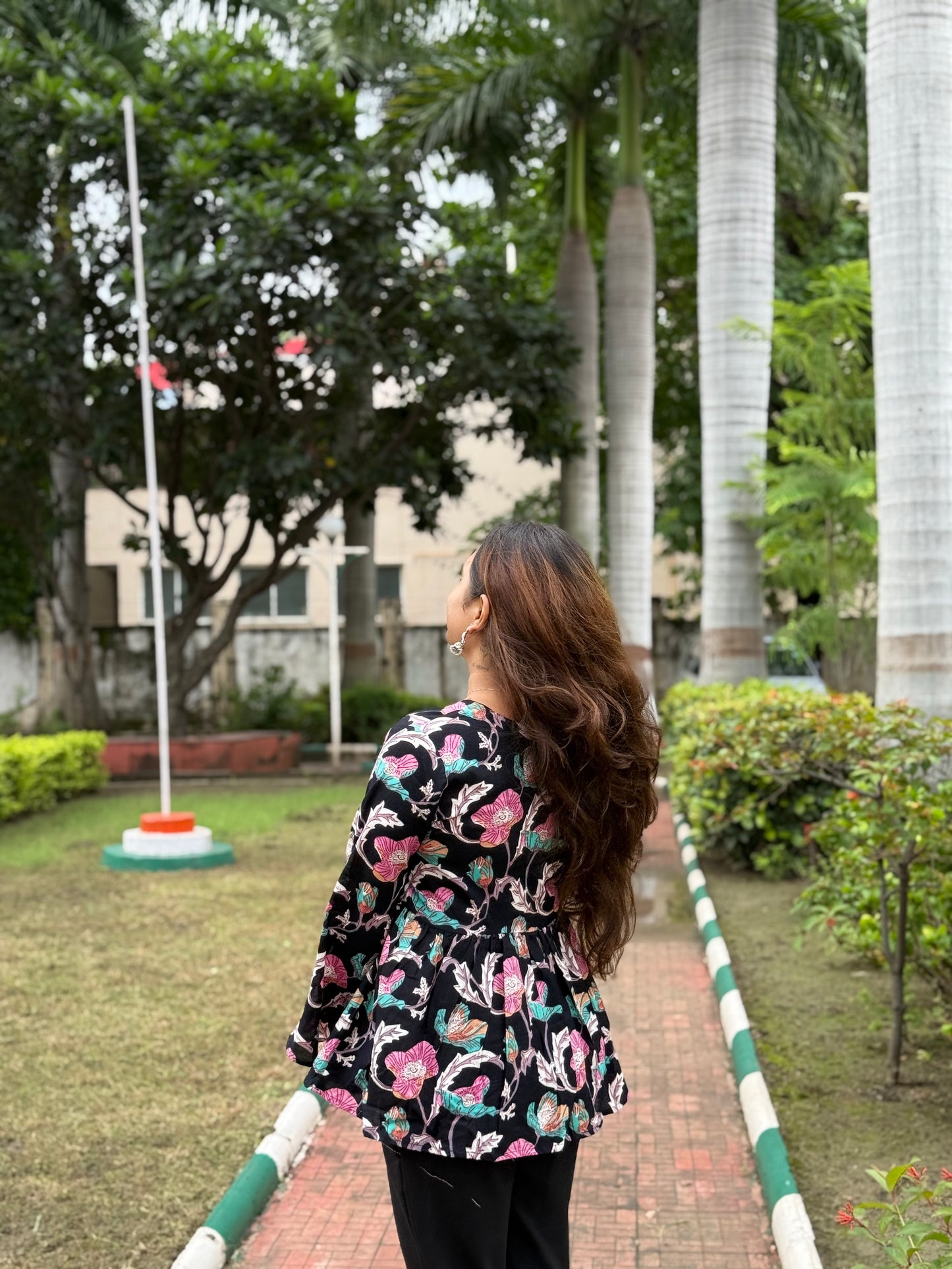 Bitiyaa Floral Printed Top With bell Sleeves