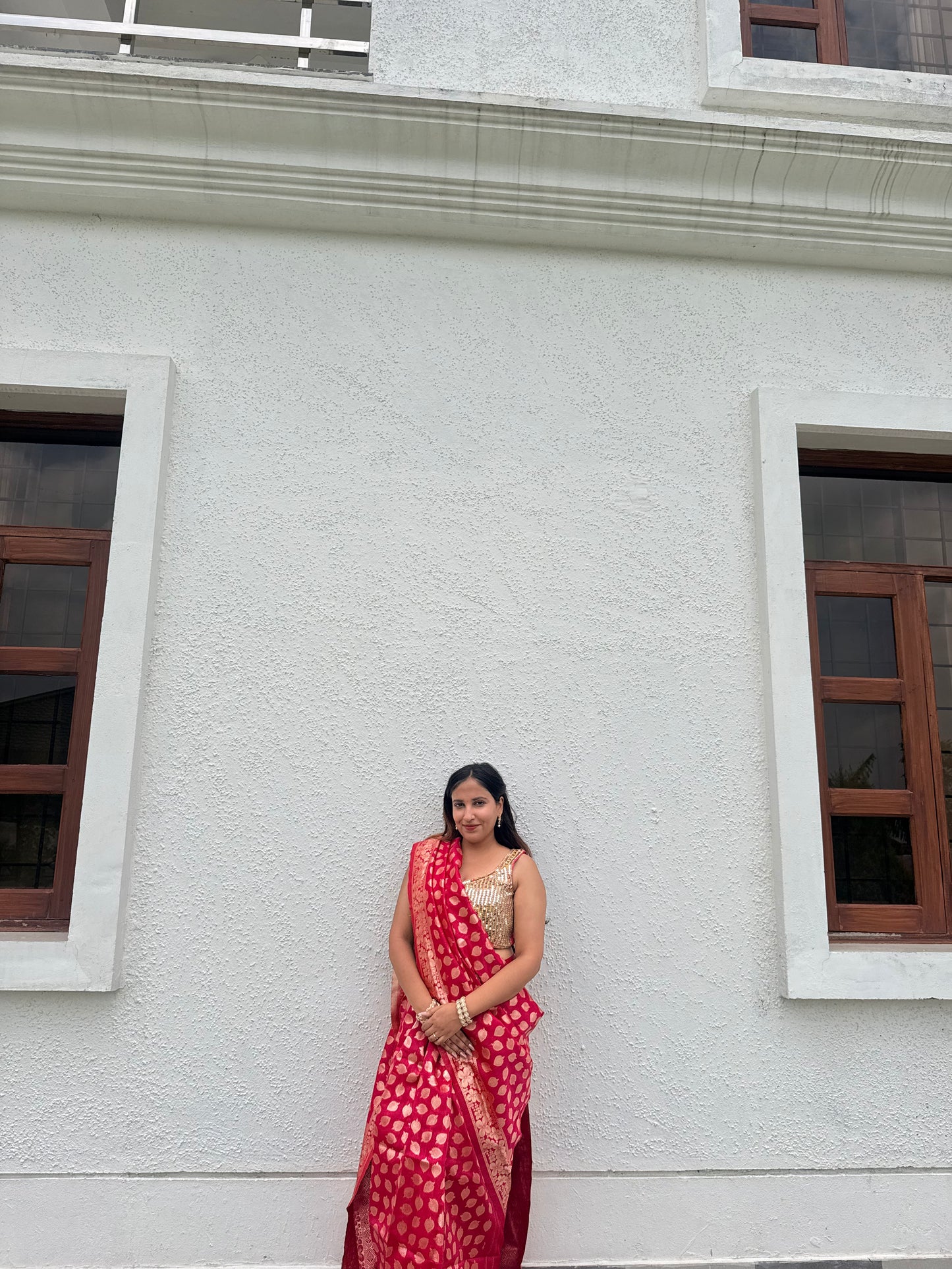 Pink Banarasi silk saree