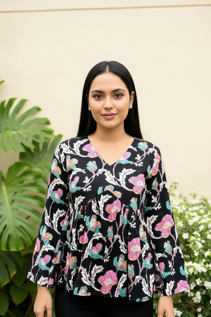 Black Floral Pose 1