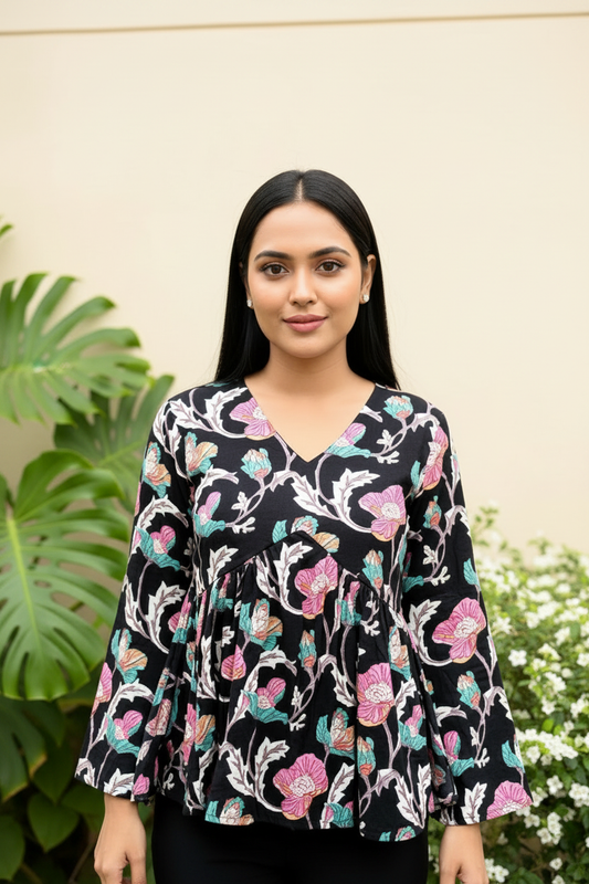 Black Floral Pose 1