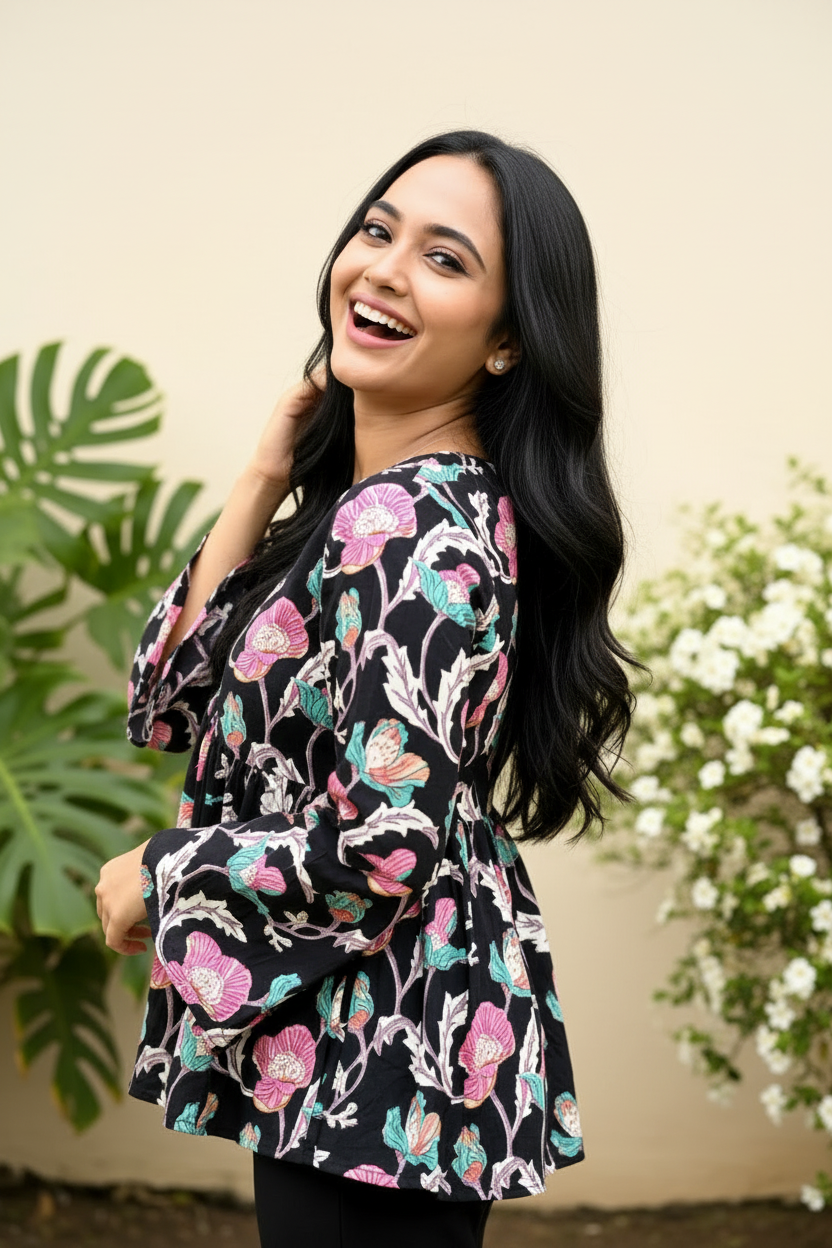Black Floral Pose 3