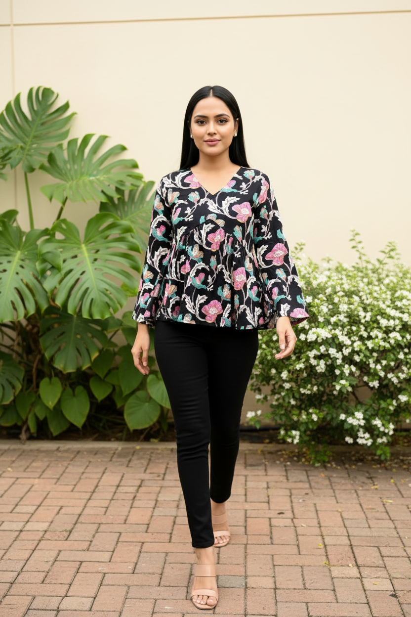 Black Floral Pose 4