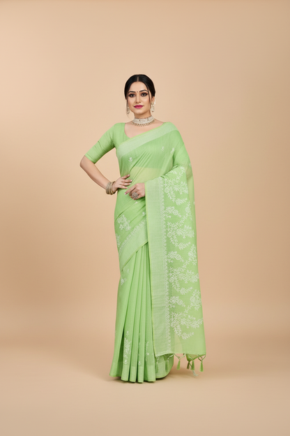 Mint Green Saree - Modern Studio
