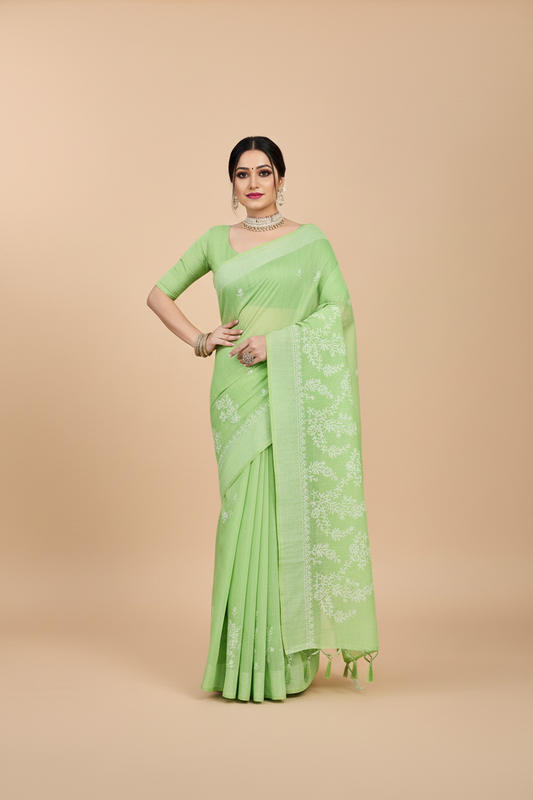 Mint Green Saree - Modern Studio