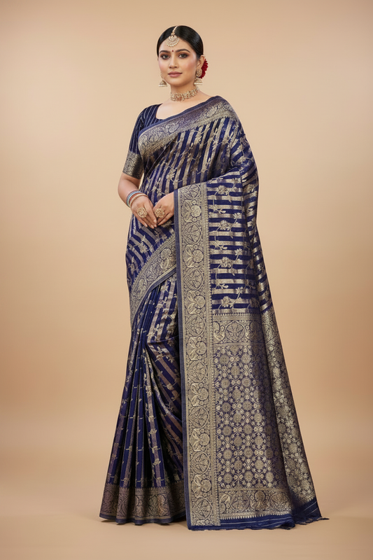 Navy blue saree