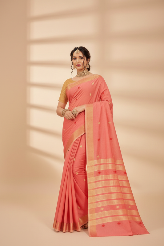 Peach saree