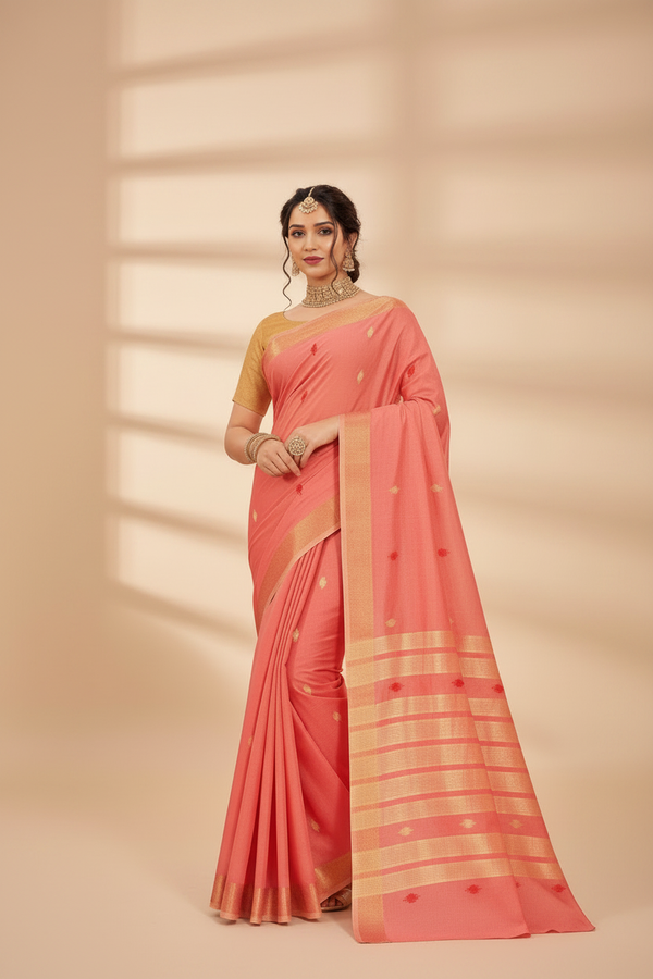 Peach saree