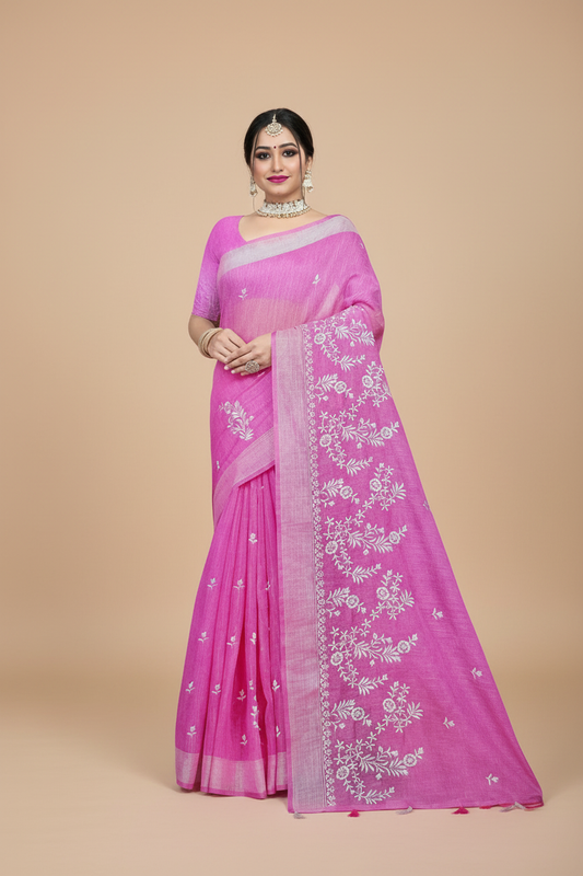 Pink Magenta Saree - Modern Studio