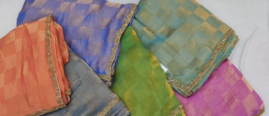 Bitiyaa Beads and Stones Tissue Jimmy-Choo Saree