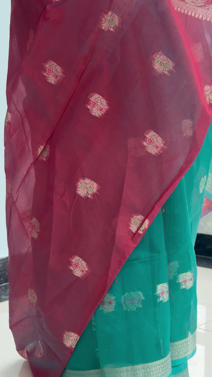 Pink Cotton Silk Saree