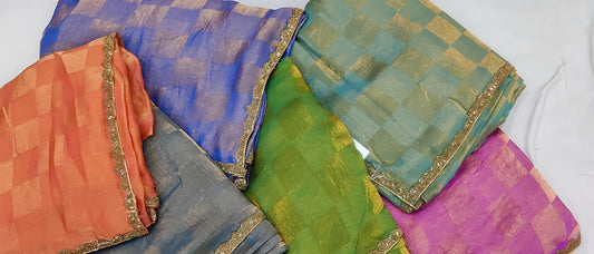 Bitiyaa Beads and Stones Tissue Jimmy-Choo Saree