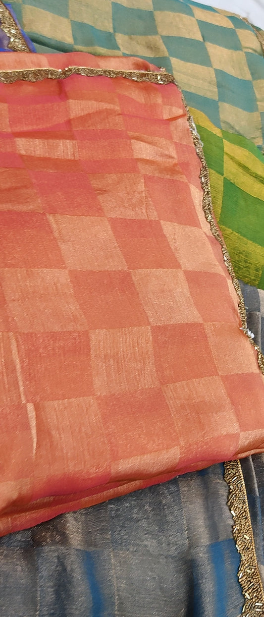 Bitiyaa Beads and Stones Tissue Jimmy Choo Saree