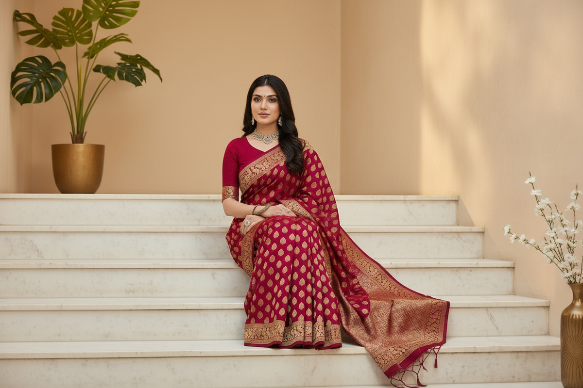 Saree Banner with Plants