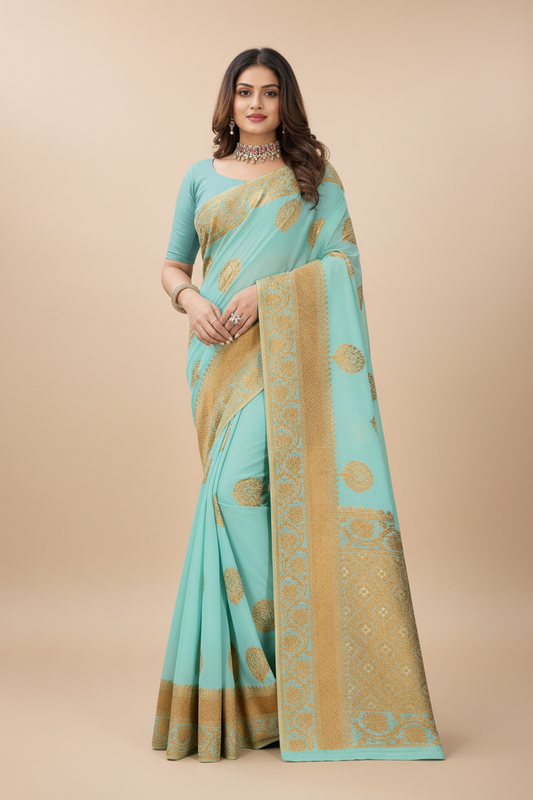 Sky Blue Saree - Corrected